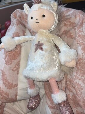 Jellycat Perky Unicorn moon Cream and Pink Sparkle Plush